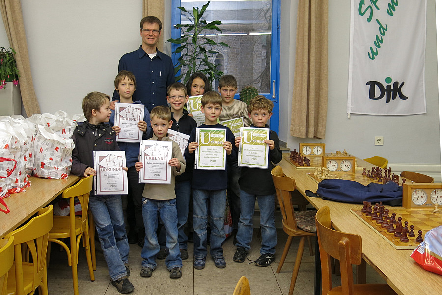 Weihnachtsturnier Siegerehrung der Schachjugend